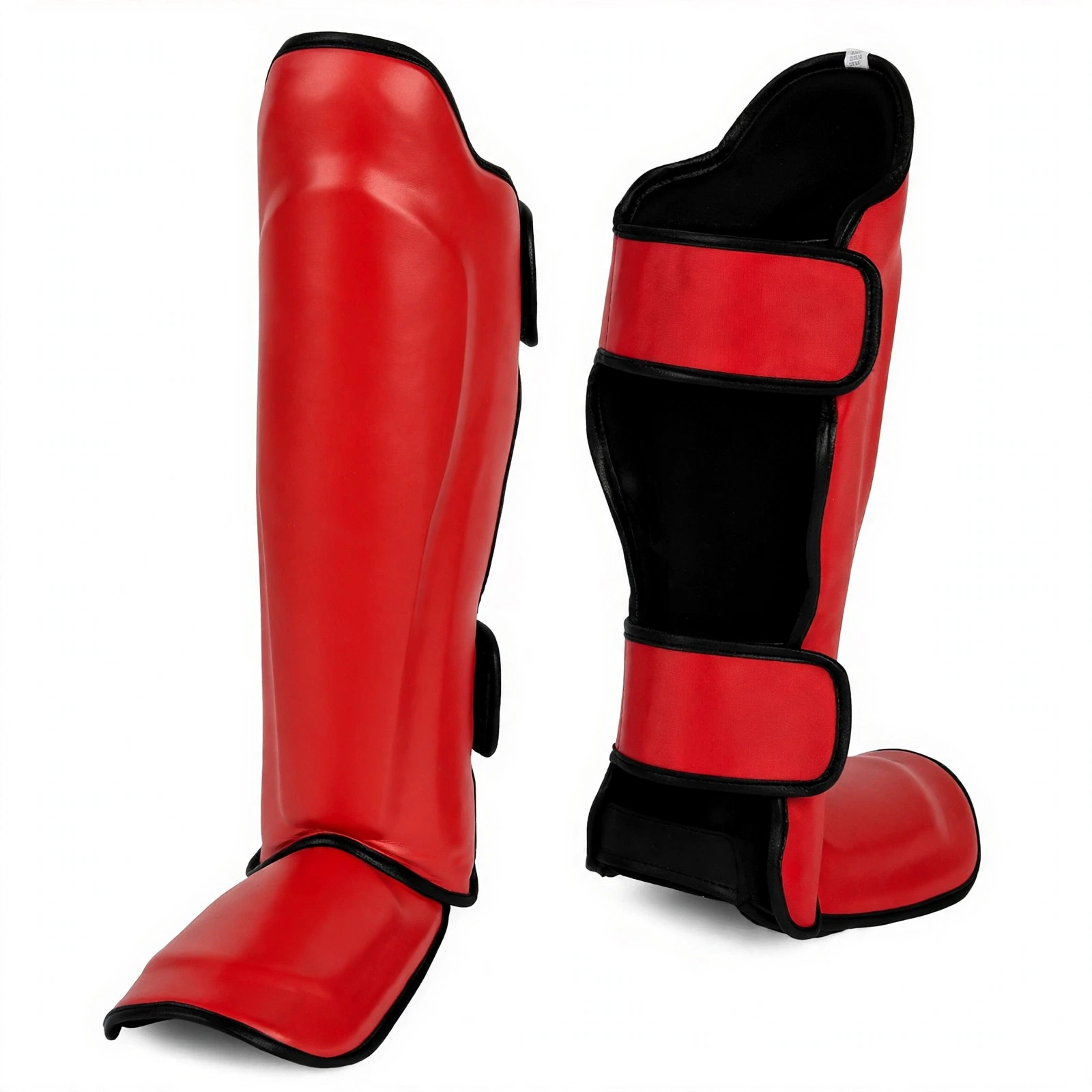 Training Shin Guards Genuine Leather Red | OEM & Private Label